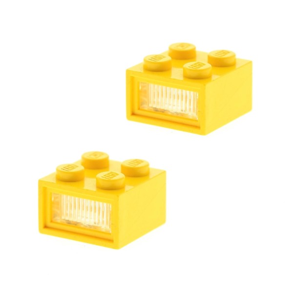 2x Lego Elektrik Licht Stein DEFEKT 4,5V gelb 3 Kabel Löcher 08010dc01