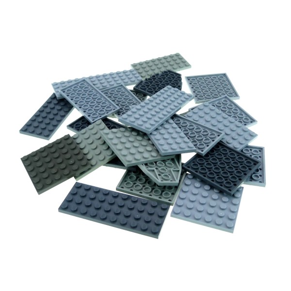 25x Lego City Platten schwarz Platte Grösse gemischt