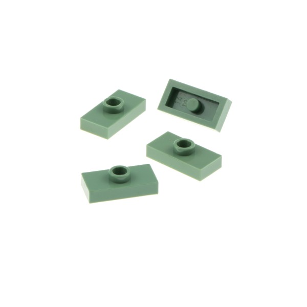 4x Lego Platte modifiziert 1x2 sand grün Bau Stein 1 Noppe 4155069 3794a
