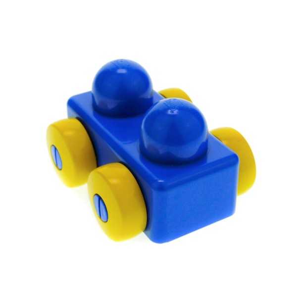 1x Lego Duplo Primo Auto Fahrzeug Wagen blau Räder gelb Baustein 31008c01
