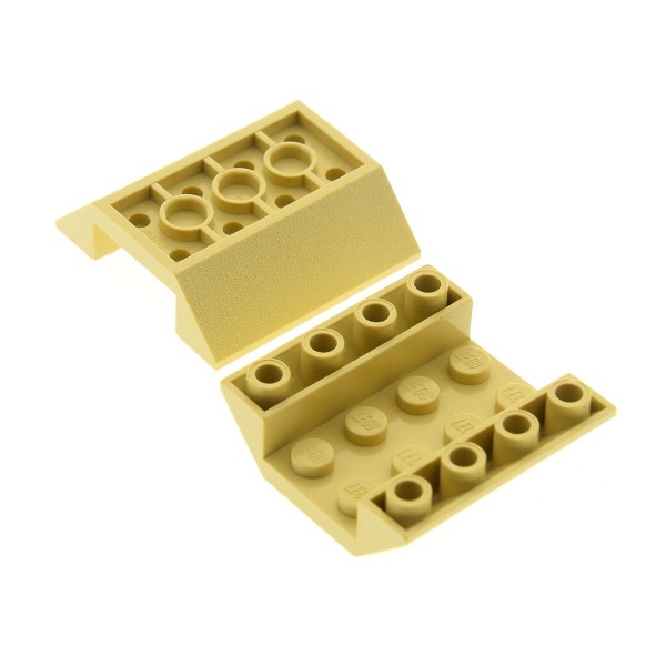 2 x Lego System Schrägstein beige tan 45° 4 x 4 4x4 negativ Rumpf Keil Bau Stein 4180341 4854