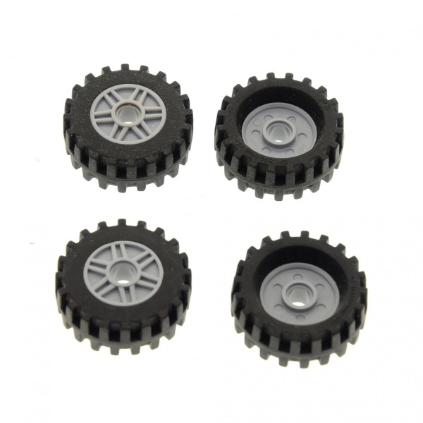 4x Lego Rad 18x8 schwarz Felge neu-hell grau flache Speichen 56897 56902c04