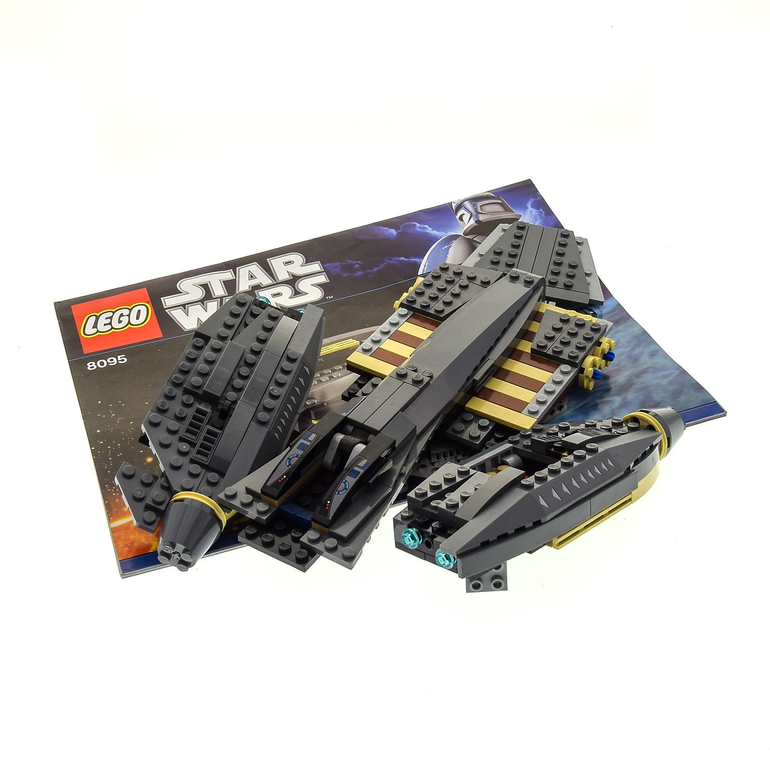 x Lego System Modell General Grievous' Starfighter 8095 Star Wars grau beige Raumschiff mit Bauanleitung incomplete unvollständig | Steinpalast EN