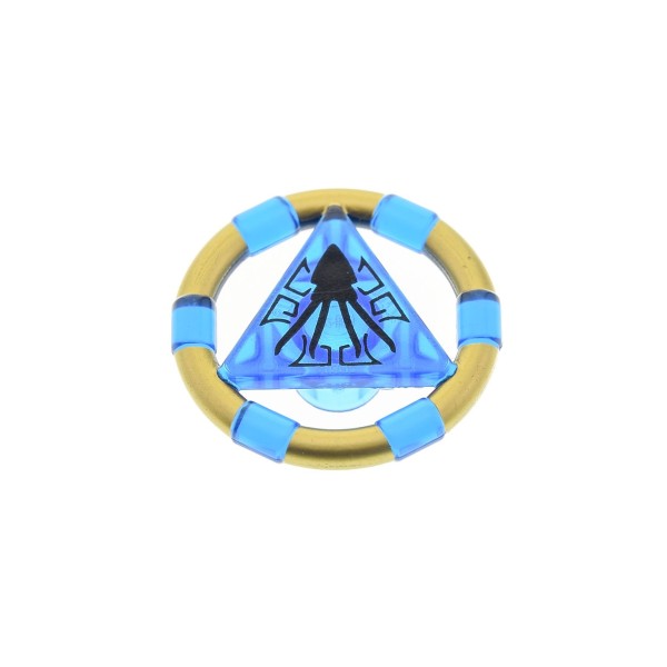 1 x Lego System Ring transparent blau gold Triangel Symbol Tintenfisch Octopus Atlantis Schatz Schlüssel 8078 8061 30041 8057 87748pb04