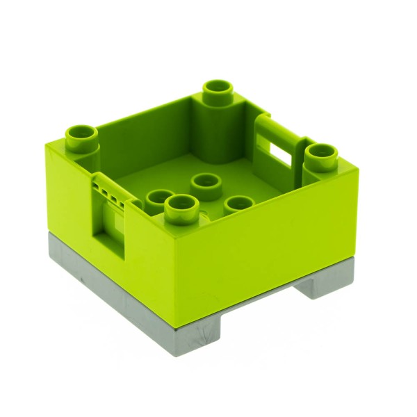 1x Lego Duplo Kiste 4x4 lime grün Palette flat silber LKW Aufsatz 47423 98458