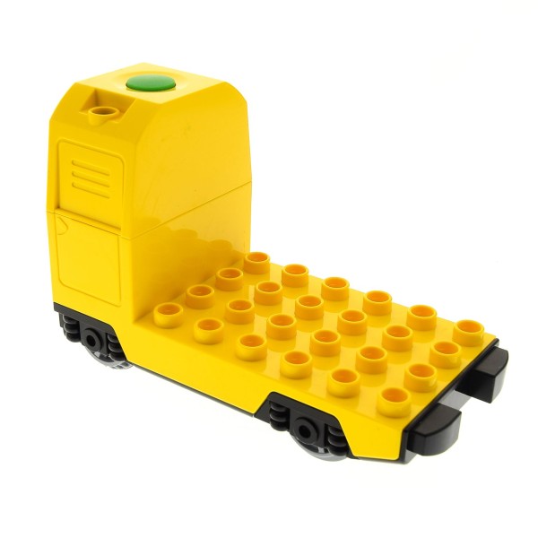 1x Lego Duplo elektrische Eisenbahn B-Ware abgenutzt E-Lok gelb Zug 5135c01