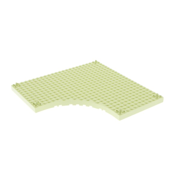 1x Lego Bau Platte modifiziert 24x24x1 hell grün Ausschnitt rund Zapfen 47115