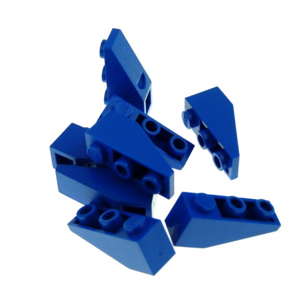 8 x Lego System Dachstein blau 33° 3x1 negativ Dachziegel schräg Stein 4287