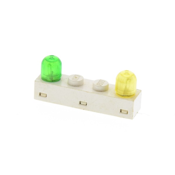 1x Lego Elektrik Licht Stein weiß 1x4 Lampen Kappe transparent grün gelb 4771