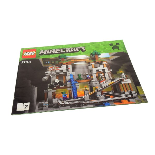 1 x Lego System Bauanleitung A4 Heft 2 Minecraft The Mine Die Mine 21118