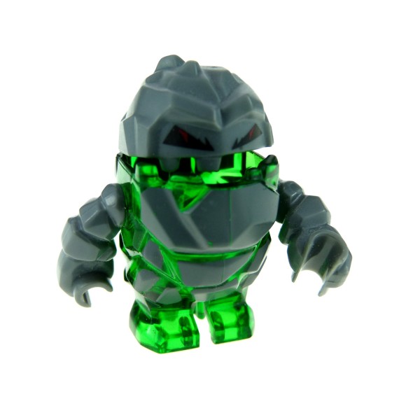 1 x Lego System Figur Power Miners transparent grün dunkel grau Felsen Stein Mini Rock Monster - Boulderax Set 8957 pm001