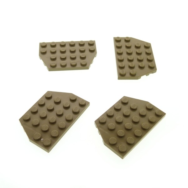 4 x Lego System Bau Flügel Platte dunkel beige tan 4 x 6 Ecke Cut Corners für Set 60067 7627 7018 32059
