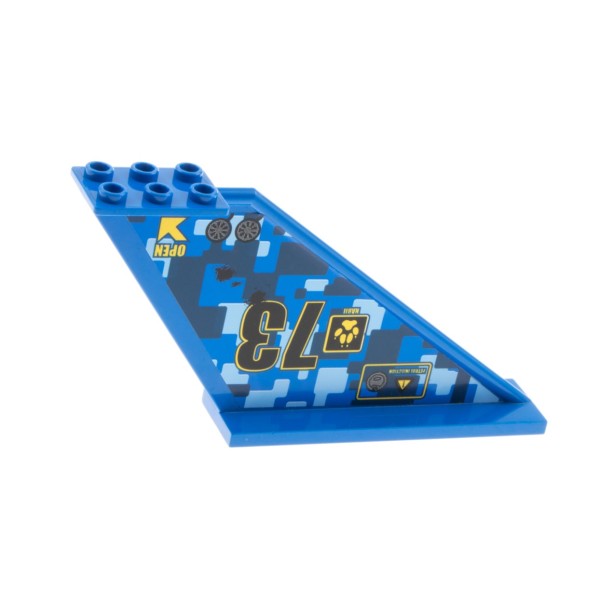 1x Lego Leitwerk 12x2x8 blau Heck Ruder Flugzeug Sticker rechts 73 87614pb004R