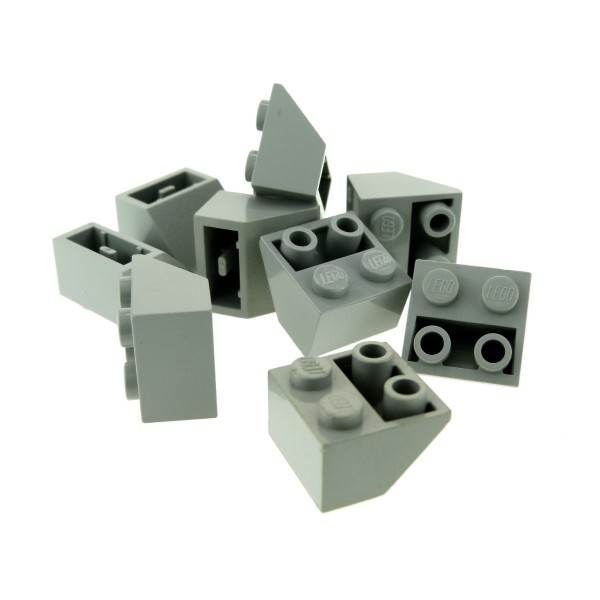 10x Lego Dachstein 45° 2x2 alt-hell grau negativ Dachziegel schräg Stein 3660