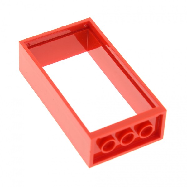1x Lego Tür Rahmen 2x4x6 rot ohne Scheibe Türblatt Haus 4528139 60599