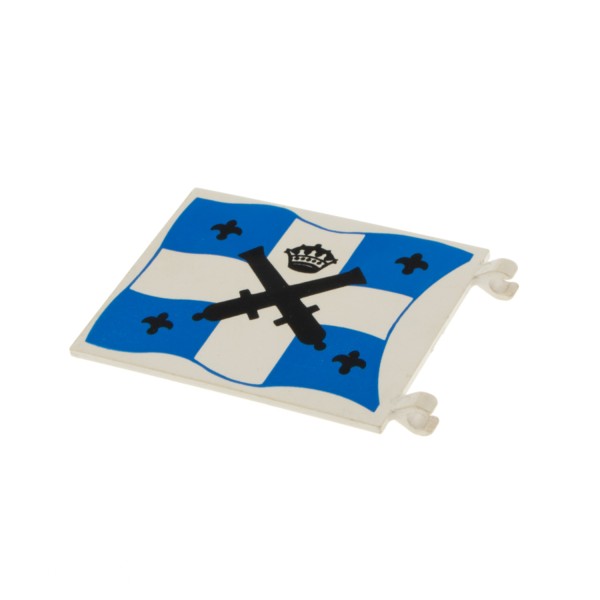 1x Lego Fahne 6x4 creme weiß blau bedruckt Kanone Kreuz Flagge 2525px2