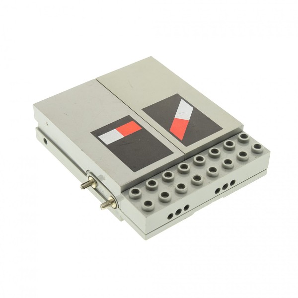 1 x Lego System Electric Fernbedienung alt-hell grau 12V Remote Controller 8x10 mit rot weiss Bahnübergang Öffner Tasten Set 5083 7866 4707pb04