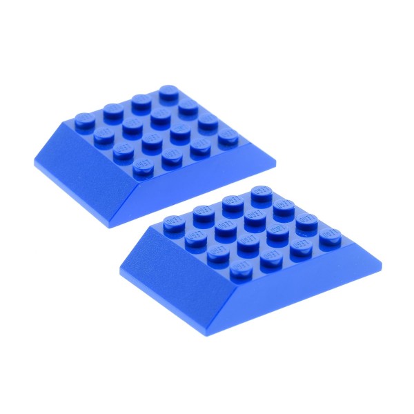 2x Lego Dachstein blau 6x4 Schräg Stein 45° Ziegel Zug Dach 4568160 32083