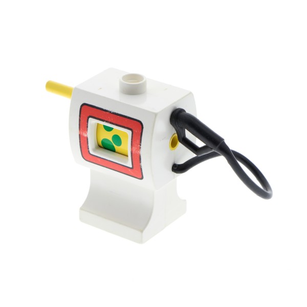 1x Lego Duplo Zapfsäule B-Ware abgenutzt creme weiß Tankstelle Auto dpumpc01pb03