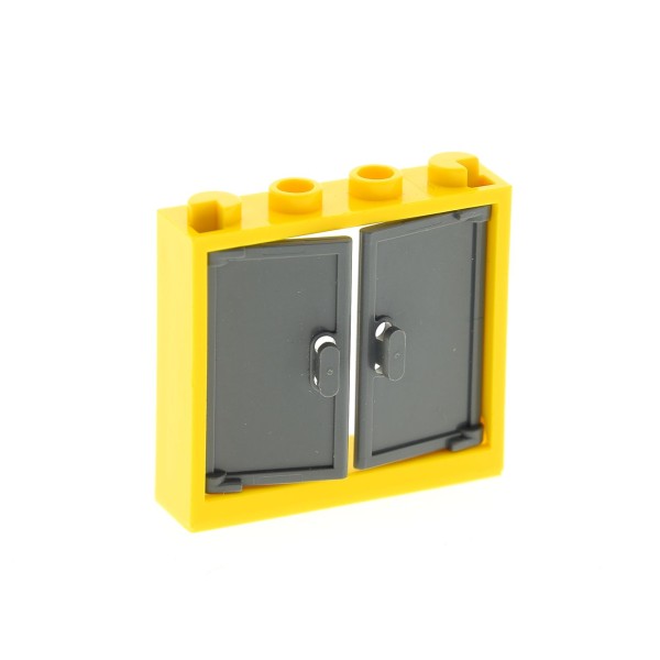 1x Lego Fenster Rahmen 1x4x3 gelb 2 Türen 1x2x3 neu-dunkel grau 6546 60594