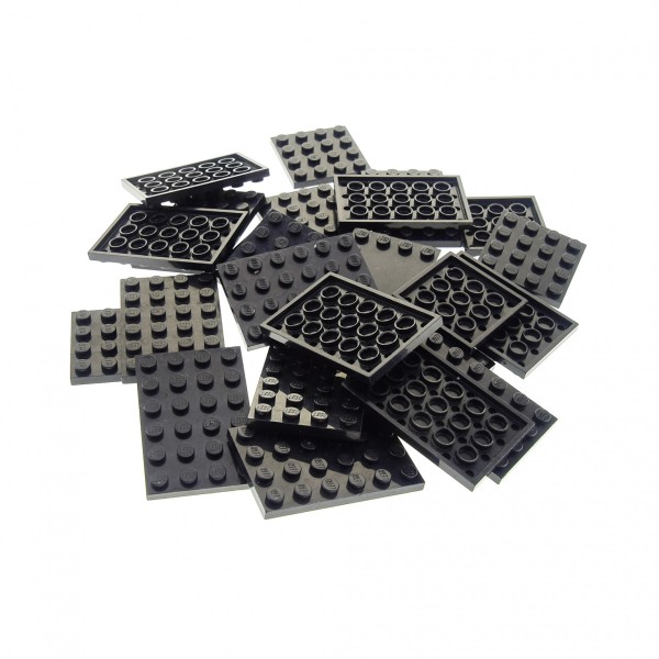 25 x Lego System City Platten Basic Bau Platte Farbe schwarz z.B. 4x4 4x6 Grösse klein gemischt für Star Wars Castle