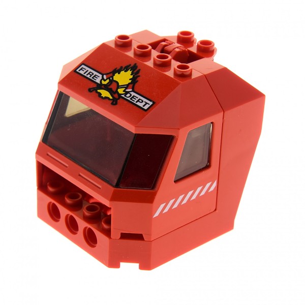 1x Lego Cockpit rot Base 6x6x5 Dach FIRE DEPT Feuerwehr 4153089 30619 45406pb003