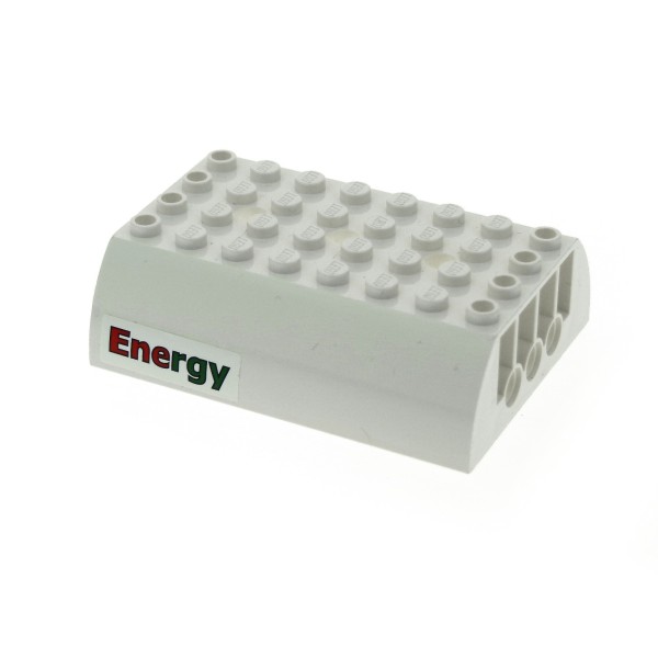 1x Lego Dach weiß 8x6x2 mit Energy Sticker Tank Wagen Set 3180 56204 45411pb09
