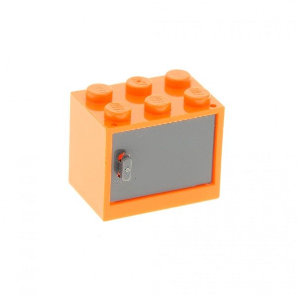 1x Lego Schrank orange neu-dunkel grau 2x3x2 Tür Kiste 4533 4520812 4532a