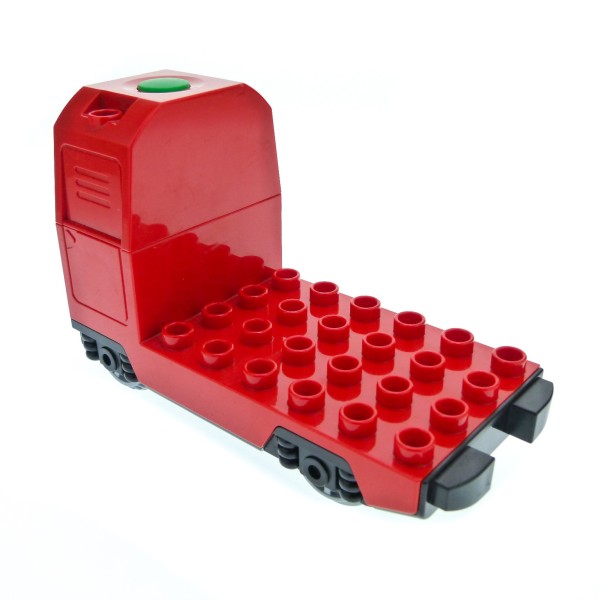 1 x Lego Duplo elektrische Eisenbahn B-Ware abgenutzt E-Lok rot Zug 5135c01
