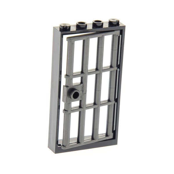 1x Lego Tür Rahmen 1x4x6 schwarz Türblatt Gitter perl dunkel grau 60621 60596