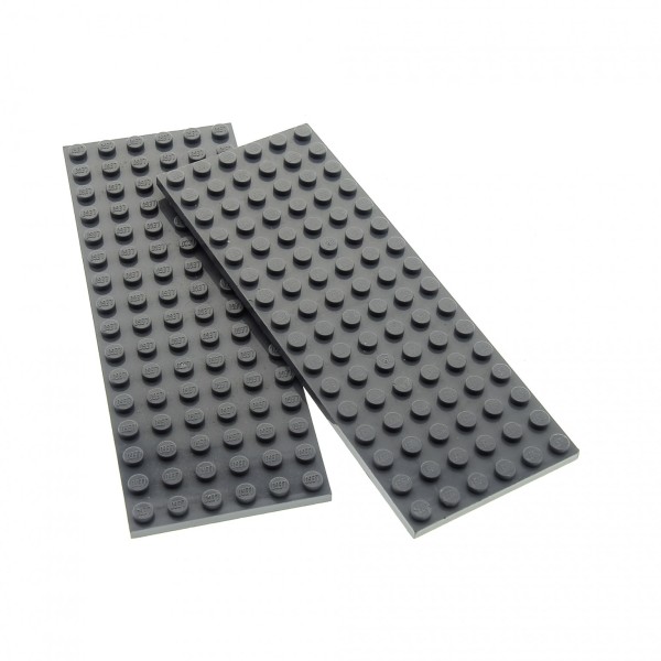 2x Lego Bau Platte 6x16 Basic neu-dunkel grau Zug Eisenbahn 4226358 3027