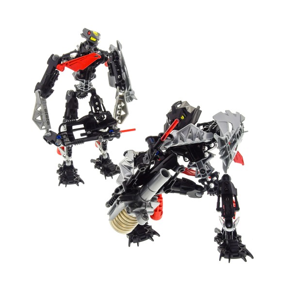 2 x Lego Bionicle Figuren Set für Modell Technic Mistika 8690 Toa Onua grau schwarz incomplete unvollständig 