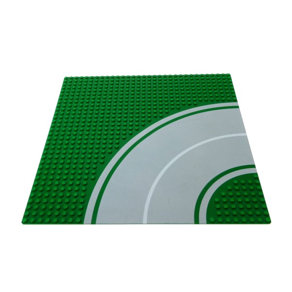 1x Lego Bau Platte 32x32 Kurve 8N grün grau Straße Rasen Kante 9370 6321 613p01