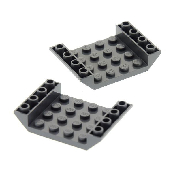 2x Lego Dach Stein 45° 6x4x1 neu-dunkel grau negativ schräg 4212508 30283
