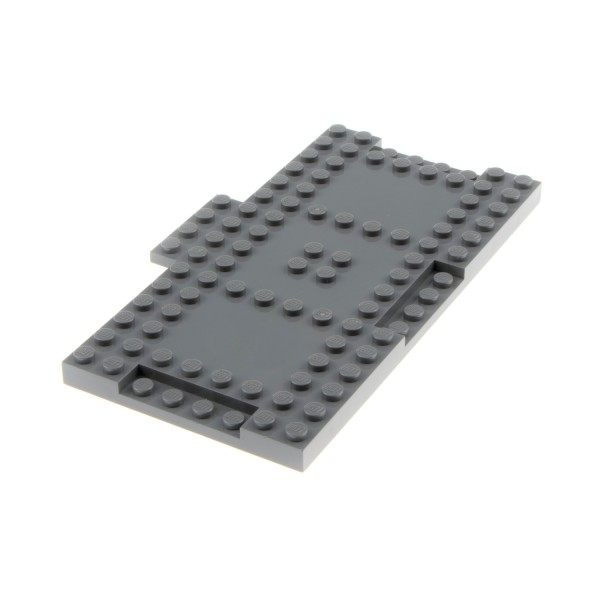 1x Lego Bau Platte modifiziert 8x16 neu-dunkel grau Steine 6112762 18922