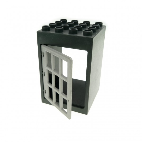 1x Lego Duplo Haus Tür Rahmen neu-dunkel grau 4x4x5 Gitter perl grau 31171 6360
