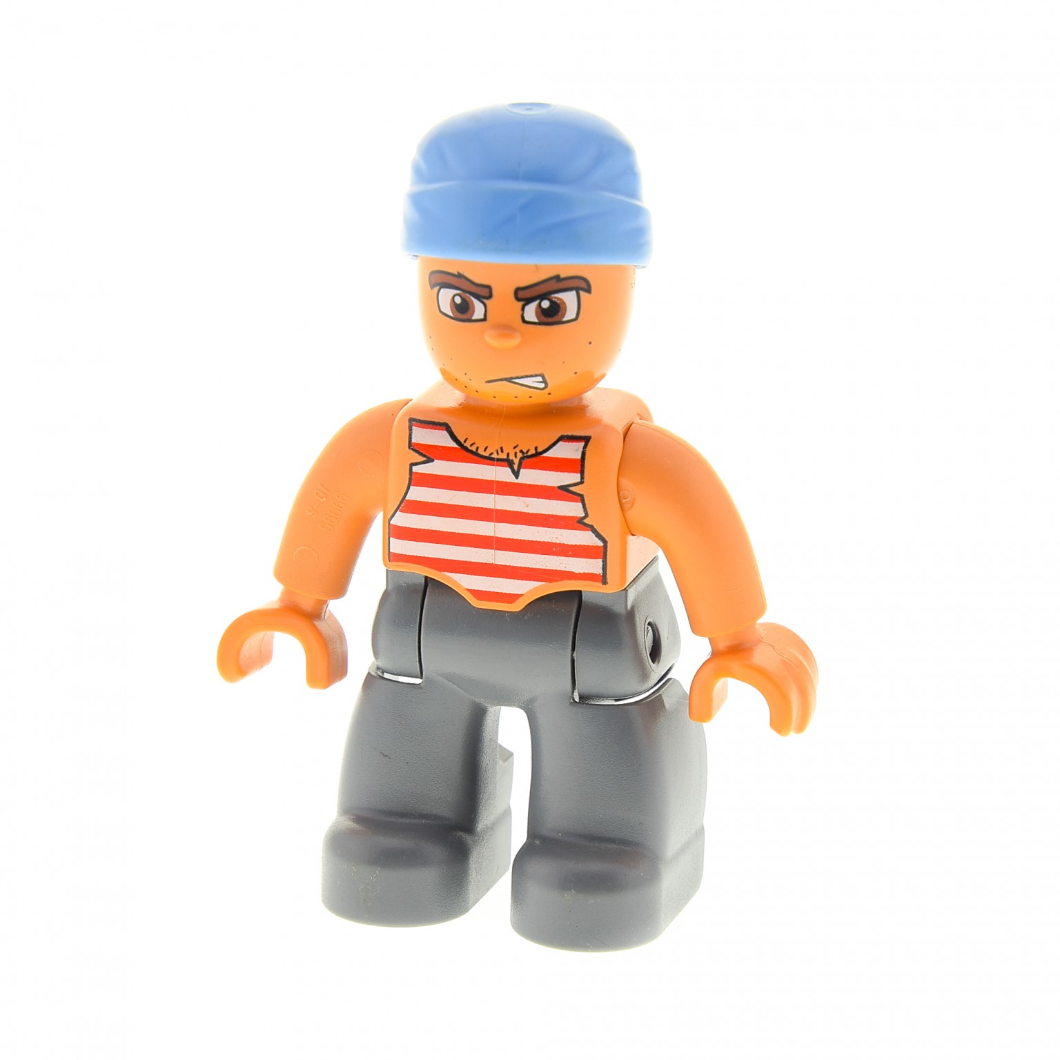Lego Duplo 1 X Figur Mann Pirat Hemd rot weiss gestreift Tuch 7880 47394pb060 