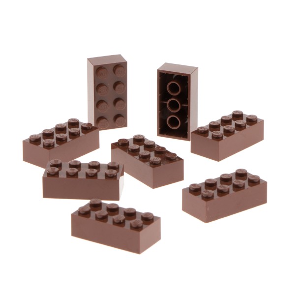 8x Lego Bau Stein 2x4x1 rot braun Basic Star Wars 3556 15589 54534 72841 3001