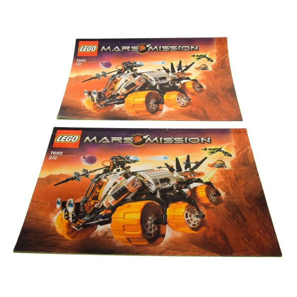 2 x Lego System Bauanleitung A4 Heft 1 und Heft 2 Set Mars Mission Gepanzerte Bohreinheit MT 101 Fahrzeug 7699