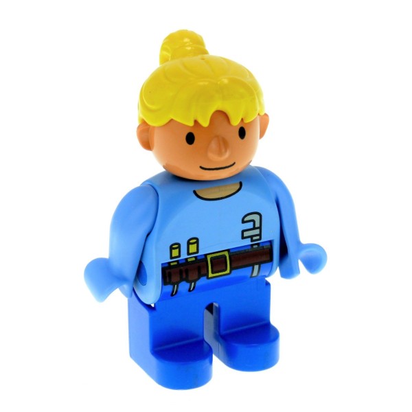 1x Lego Duplo Figur Frau blau Wendy Bob der Baumeister Werkzeug Gürtel 4555pb134