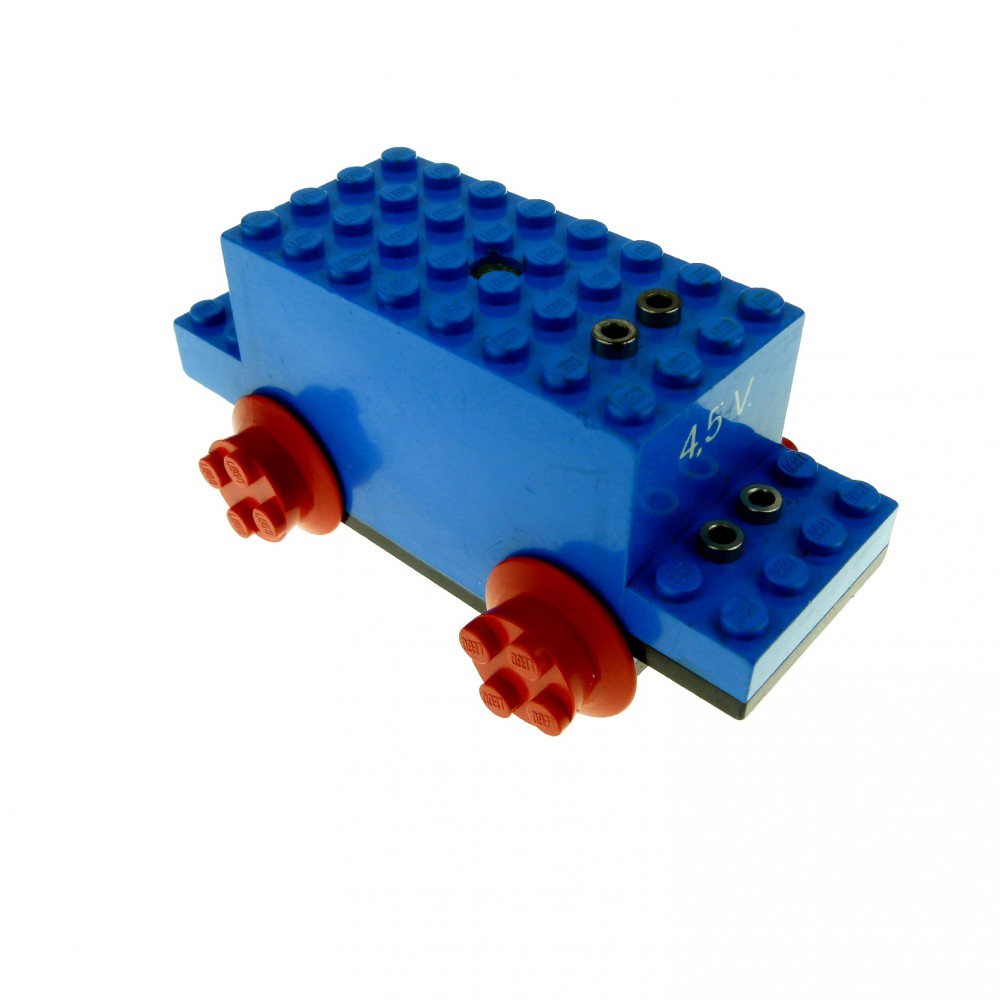Lego Eisenbahn Motor 4V schwarz voll funktionsfähig mit drei Anschlüssen 