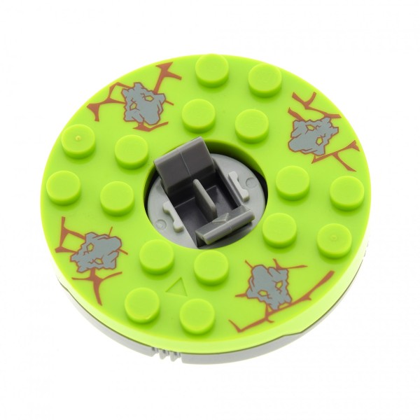 1 x Lego System Ninjago Spinner rund gewölbt 6x6 lime hell grün neu-dunkel grau Stein Kopf Drehscheibe Kreisel ohne Gleitstein Set 2112 4612287 bb493c06pb01