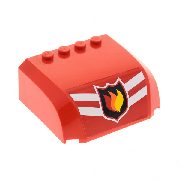 1x Lego Auto Dach rot 5x6x2 Sticker Feuerwehr Flamme 7207 92115 61484pb004