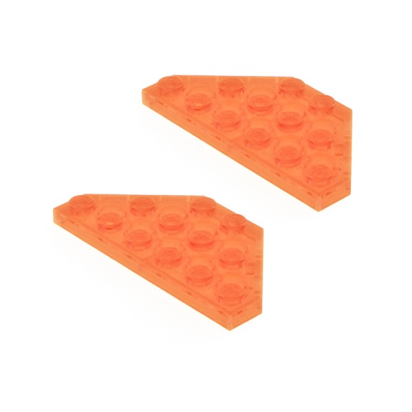2x Lego Flügel Platte 3x6 transparent neon orange Ecke Trapez 4260403 43127 2419