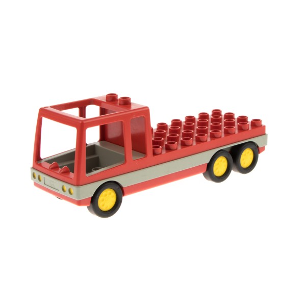 1x Lego Duplo Fahrzeug Feuerwehr rot 4x13 Fenster offen Räder mit Hase 6422c01