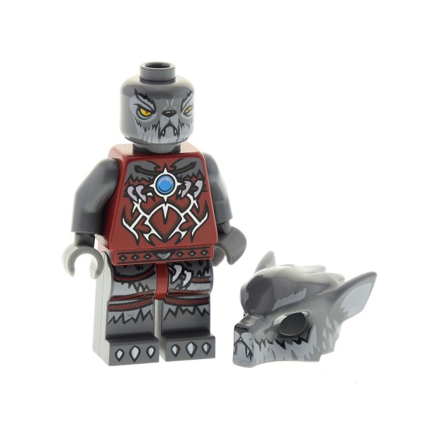 1 x Lego System Figur Legends of Chima Wolf Wakz Torso dunkel rot 70113 11233pb02 973pb1351c01 loc026