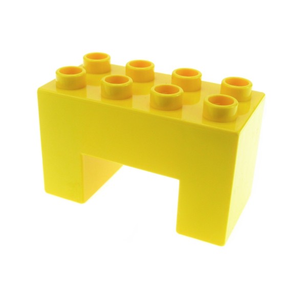 1x Lego Duplo Brücken Bau Stein gelb 2x4x2 mit 2x2 Ausschnitt Farm 4221004 6394