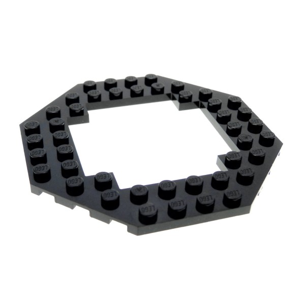 1x Lego Bau Platte Achteck 10x10 schwarz Octagon 4107535 29159 6063