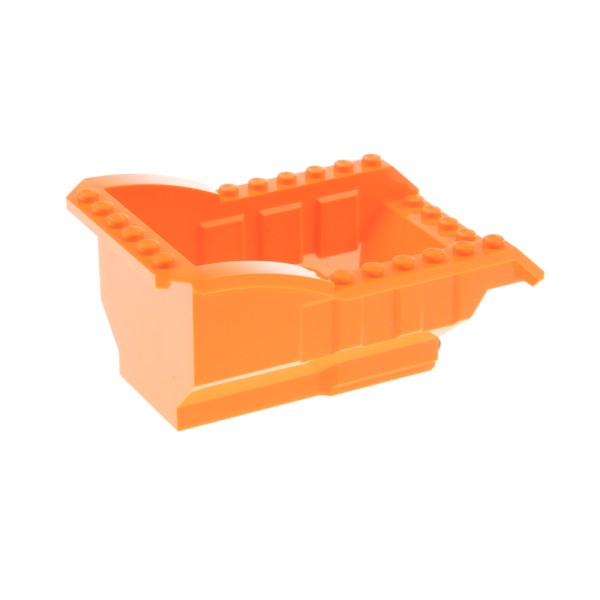 1x Lego LKW Aufsatz 12x8x5 orange Kipp Mulde mit Scharnier dunkel grau 18926c01