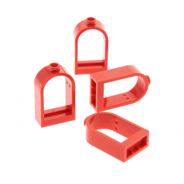 4x Lego Fenster Rahmen rot 1x2x2 Bogen rund 4403 2556 6097 6281 4100558 30044